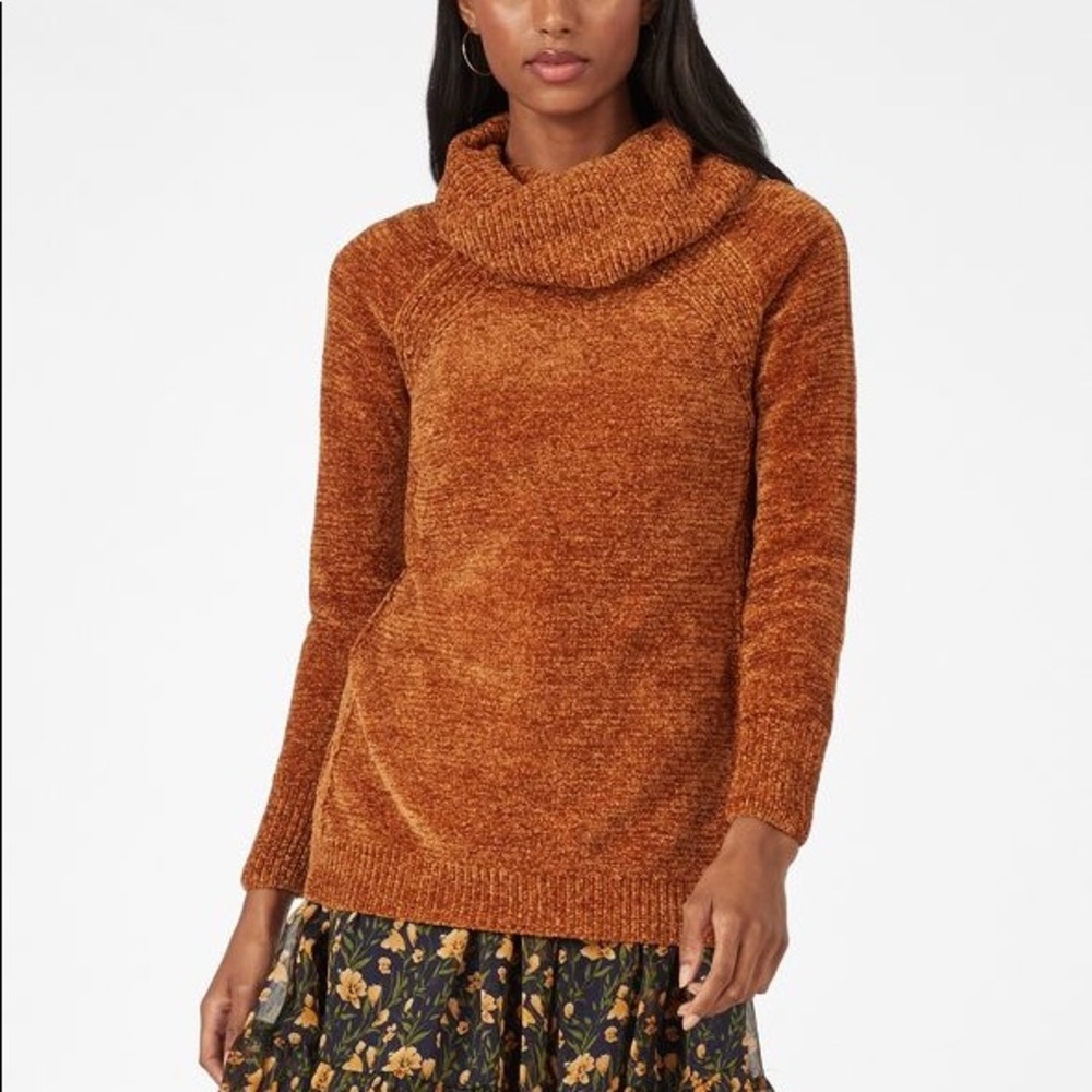 Plus Size Golden Yellow Just Fab Cowl Neck Sweater